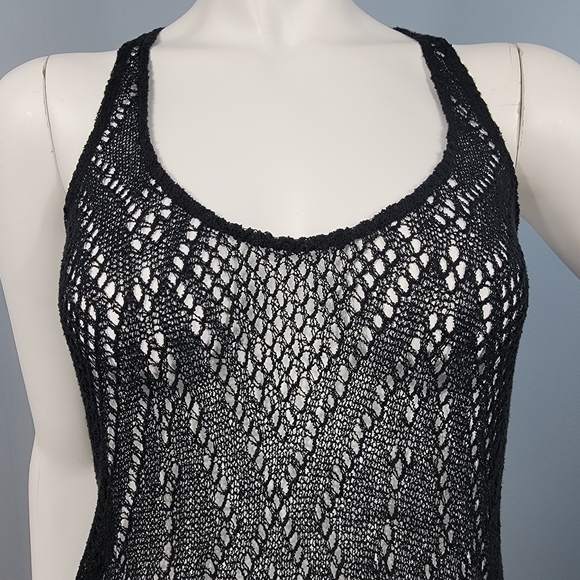 La Perla Resortwear Black stretchy Crochet Swimsuit Coverup Dress Size 44/8 - Picture 5 of 9
